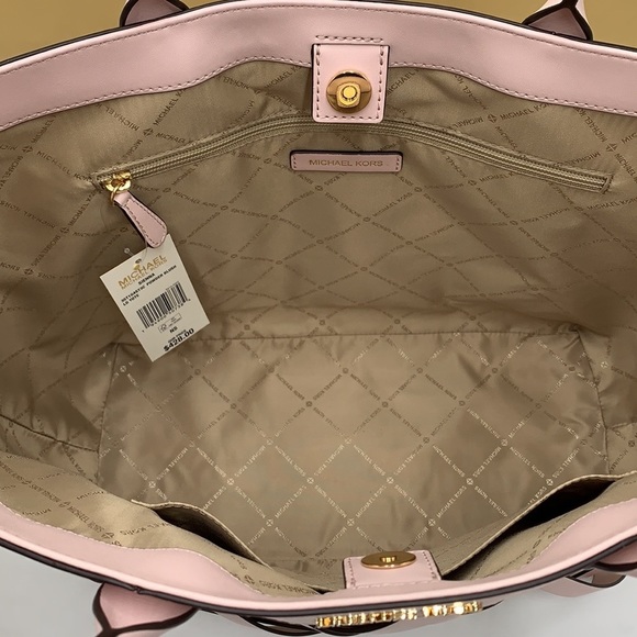 MICHAEL KORS SIENNA Large Tote Shoulder BAG In POWDER BLUSH Leather Canvas - Picture 13 of 16